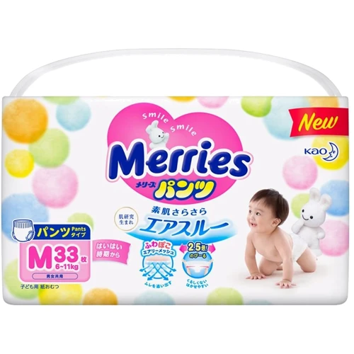 Подгузники-трусики Merries Jumbo M 6-11 кг 33 шт (4901301230584) фото 6