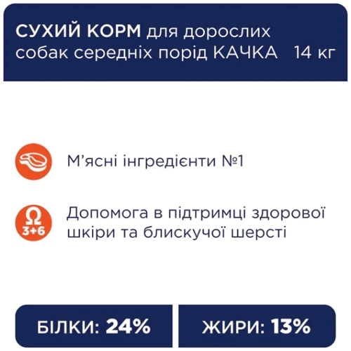 Сухой корм Club 4 Paws Premium для собак средних пород с мясом утки 14 кг (B4531301): Тип Сухой корм