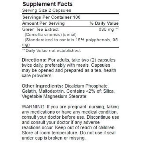Puritan's Pride Green Tea Standardized Extract 315 mg 200 caps: Виробник Puritan's Pride