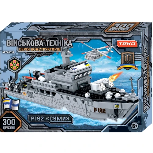Конструктор Teko Военная техника патрульный катер Сумы, 300 деталей (83539)