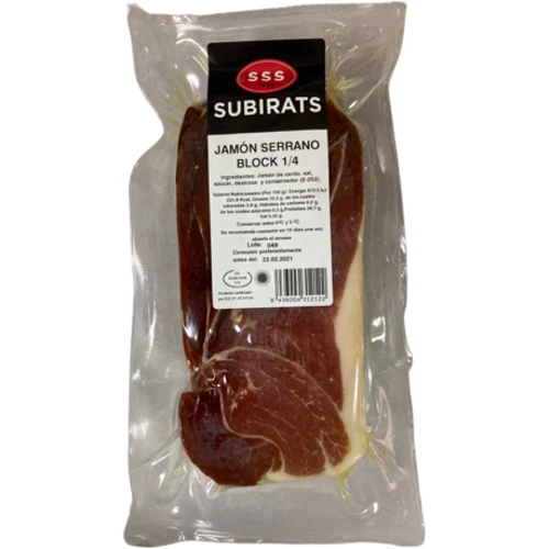 Хамон Subirats JAMON SERRANO, block 1/4, 1.2кг