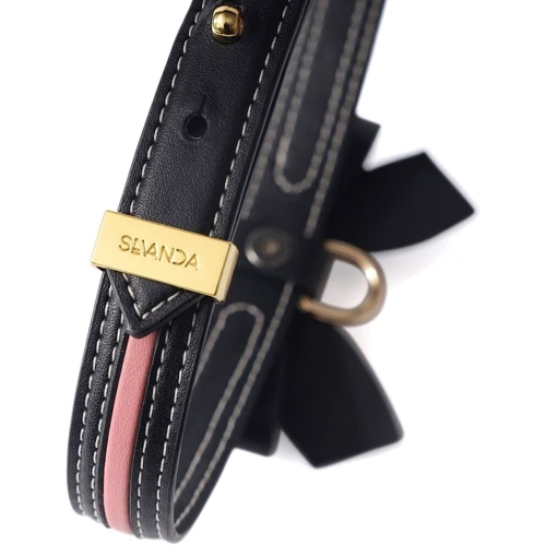 Нашийник з повідцем LOCKINK Sevanda Love Heart Butterfly Leather Collar Set - Black