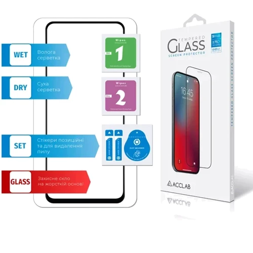 ACCLAB Tempered Glass Full Glue Black для Xiaomi Redmi 13 фото 6