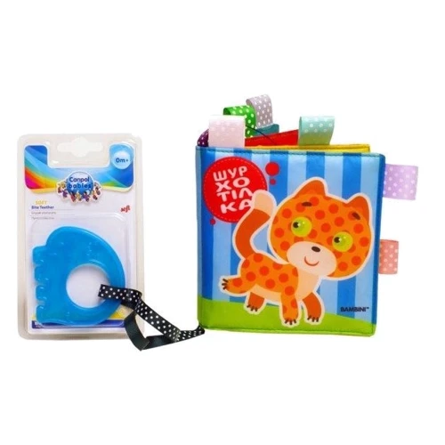 Книжка-шуршалка Книжковий небоскреб м'яка з прорізувачем Котик 8 стор (6102274)