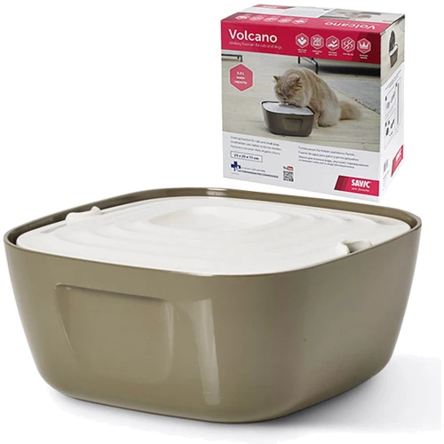 Автоматичний фонтан Savic Volcano Drinking Fountain поїлка для собак і котів, 2.5л 25х25х11 хакі (0331_00WW)