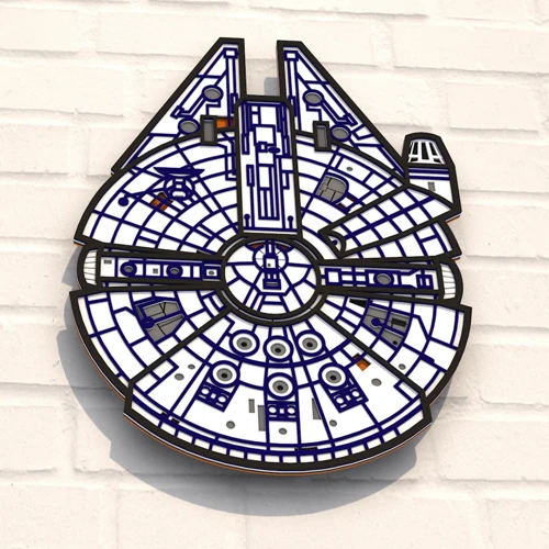 Деревянная картина-раскраска Wortex Woods Сокол Тысячелетия 35х27 (3DP40004)