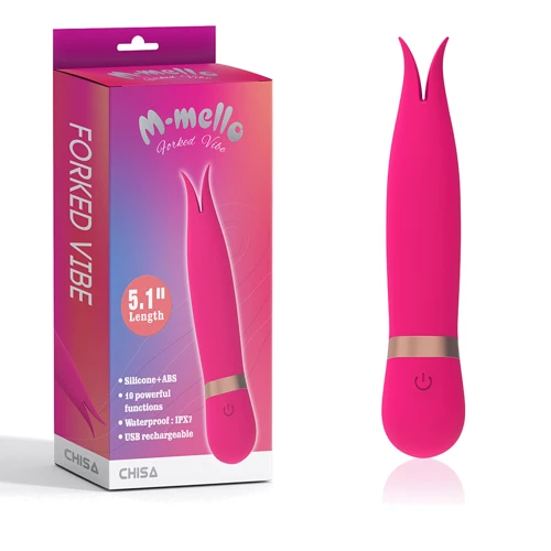 Клиторальный вибратор Chisa M-Mello Forked Vibe 5.1" Рink