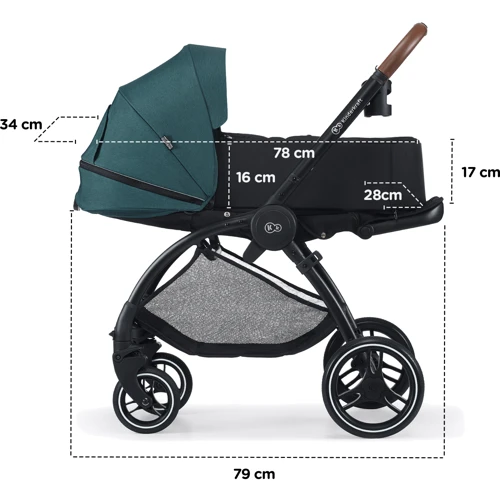 Универсальная коляска 2 в 1 Kinderkraft Evolution Cocoon Midnight Green (KKWEVCOGBL2000): Ширина шасси 60 см