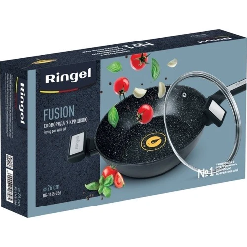 Сковорода Ringel Fusion глубокая с крышкой 26см (RG-1145-26d): Материал корпуса Алюминий кованый