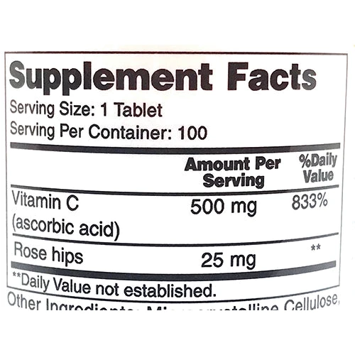 Earth's Creation Vitamin C 500 mg with rose hips Вітамін С 100 таблеток: Тип Витамин C