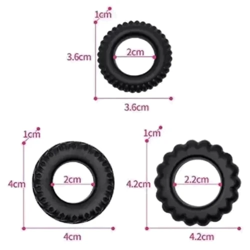 Набор из 3 силиконовых эрекционных колец XESE CR011