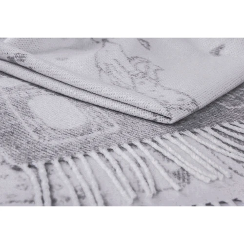 Плед Love You Собаки 140х200 хлопок светло-серый