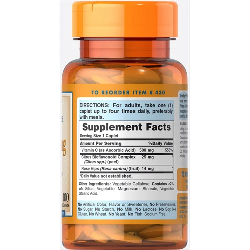 Puritan's Pride Vitamin C-1000 mg with Bioflavonoids & Rose Hips 250 caps: Тип Витамин C
