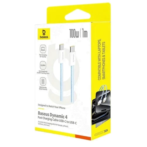 Кабель Baseus Cable USB-C to USB-C Dynamic 4 Fast Charging 100W 1m Blue (P10381400311-00) фото 9