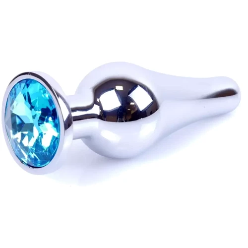 Анальная пробка BOSS of TOYS Boss Series - Jewellery Silver BUTT PLUG Light Blue (BS6400076)