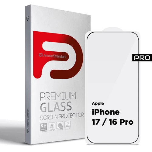 Защитное стекло для iPhone ArmorStandart Tempered Glass Pro Black for iPhone 17 / 16 Pro (ARM86210)