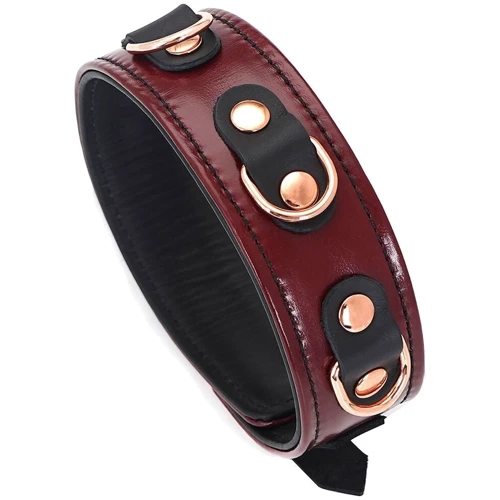 Ошейник с поводком Liebe Seele Wine Red Collar and Leash