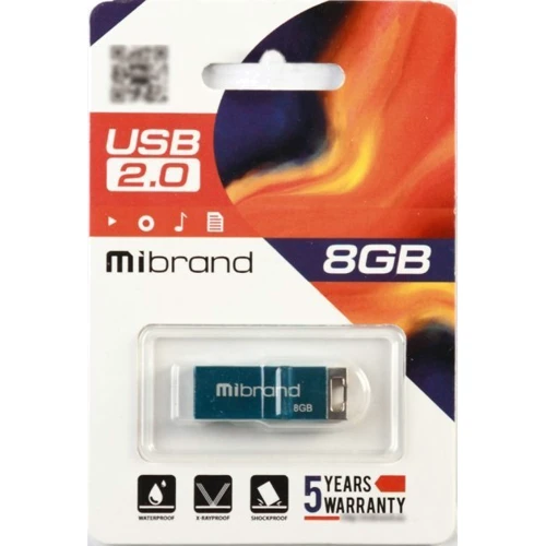 USB-флешка Mibrand 8GB Сhameleon Light Blue USB 2.0 (MI2.0/CH8U6LU): Стандарт USB USB 2.0