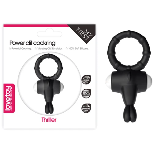 Віброкільце LoveToy Power Clit Cockring Thriller Black