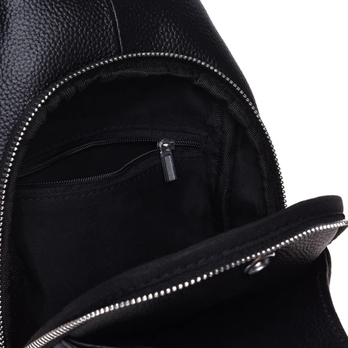 Чоловіча сумка-слінг Borsa Leather чорна (K15026-black) фото 10
