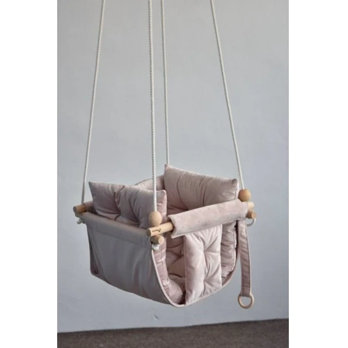 Качели детские Infancy Галетная Велюр подвесная пудра