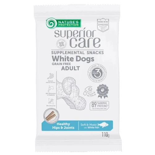Лакомства Nature's Protection Superior Care White Dogs Healthy Hips & Joints для собак с белым и светлым окрасом шерсти 110 г (KIKNPSC47200)