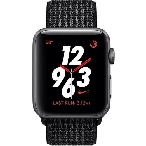 Apple Watch Series 3 Nike+ 42mm GPS+LTE Space Gray Aluminum Case with Black/Pure Platinum Nike Sport Loop (MQLF2): Розмір 42mm