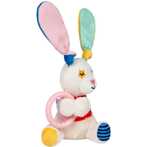 Игрушка для собак GiGwi Plush Зайчик с кольцом и пищалкой текстиль термопластичная резина 16 см (2257)