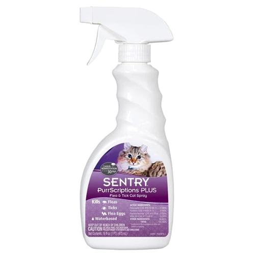Спрей Sentry PurrScriptions Plus от блох и клещей для котов 473 мл (45251)