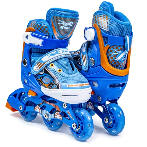 Ролики "3-wheels". Blue (размер 27-30) Все колеса светятся!