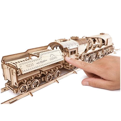 3D пазл Ugears Локомотив з тендером V-Експрес (6333812): Кількість фрагментів, шт 538