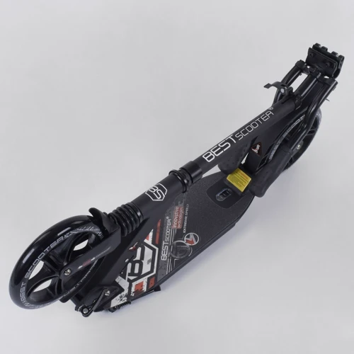 Самокат алюмінієвий Best Scooter з PU колесами, 2 аммортизаторами Black / Red (92087): Тип коліс литі
