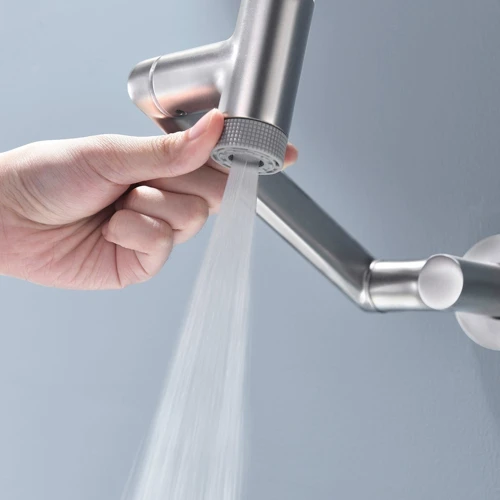 Смеситель настенный Lefton Single-Handle Wall Mount Bathroom Faucet with Temperature Display-BFWM2401 Brushed Nickel: Вид монтажа Настенный