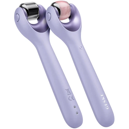 Электронный роллер для лица с микроиглами GESKE MicroNeedle Face Roller 9в1 purple фото 4