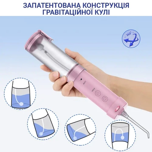 Зубная щетка H2Ofloss HF-10mini 21W 2500mAh pink: Тип Ирригатор
