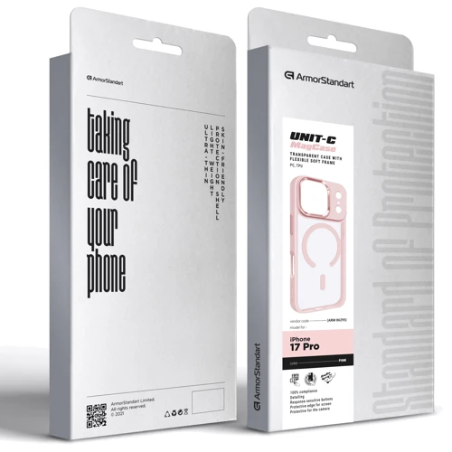 Чохол для iPhone ArmorStandart Unit-C MagCase Pale Pink для iPhone 17 Pro (ARM86295)