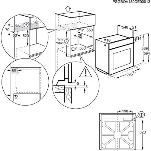 Духовой шкаф электрический Electrolux LOC8H31X: Класс энергопотребления A+