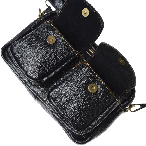 Мужская сумка через плечо Keizer черная (K13142-black): Фактура Матовая, Зернистая