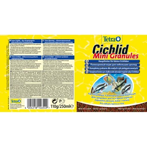 Корм Tetra Cichlid Mini Granules для аквариумных рыб в гранулах 250 мл (4004218146549): Вид корма Гранулы