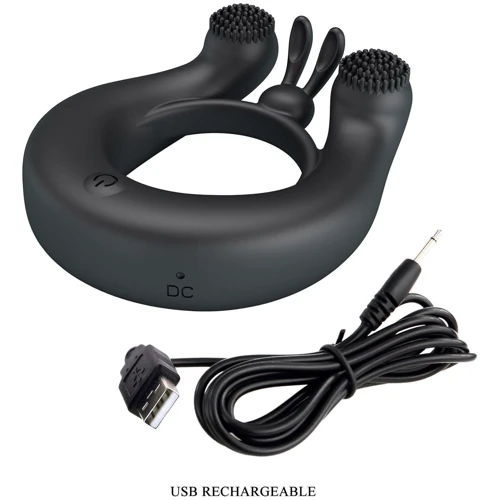 Эрекционное виброкольцо LYBAILE Pretty Love - DAHLIA Vibrant Penis Ring BLACK (BI-210324)