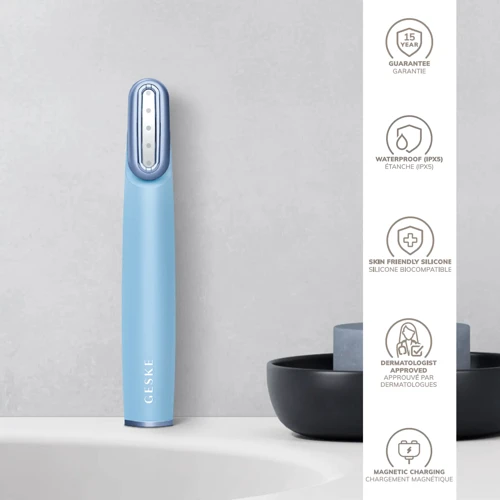 Устройство для укрепления и тонизации кожи лица с поворотной головкой GESKE Skin Firming Wand 7в1 aquamarine фото 3