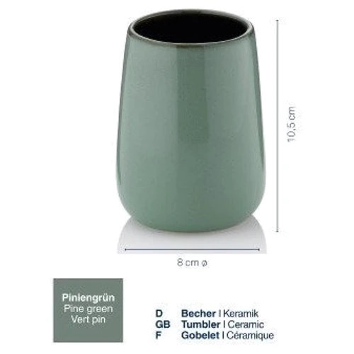 Стакан для зубных щеток KELA Liana сосново-зеленый 10.5х8 см (23625)