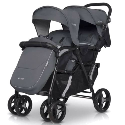 Коляска для двойни EasyGo Fusion Duo 2021 9023-EGFD20-17, Iron, серый: Тип коляски Коляска для двойни