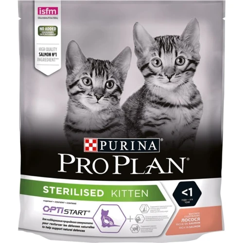 Сухий корм Pro Plan Sterilised Kitten для стерилізованих кошенят з лососем 400 г (7613037683776)