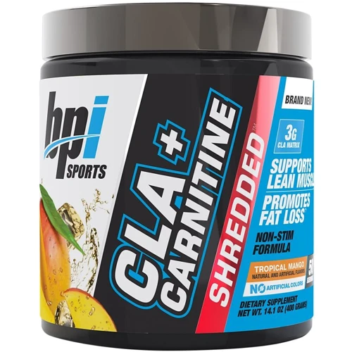 Жироспалювач BPI CLA PLUS CARNITINE Shredded 400 g /50 servings/Tropical Mango