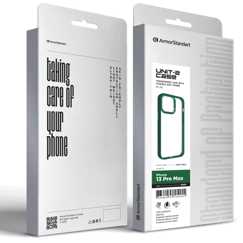 Чохол для iPhone ArmorStandart UNIT2 Case Green для iPhone 13 Pro Max (ARM74803): Тип чохла накладка на заднюю часть