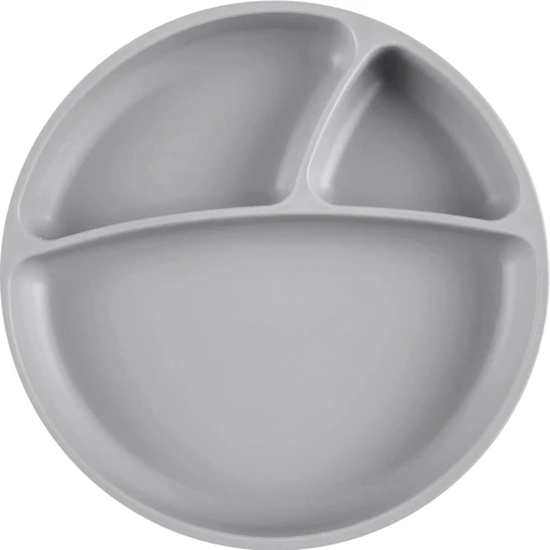 Секційна тарілка MinikOiOi Portions на присосці силіконова Powder Grey (101050004)