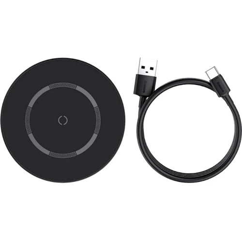 Зарядний пристрій Baseus Wireless Charger Simple 15W Black (WXJK-E01) для iPhone 16 I 15 I 14 I 13 I 12 series