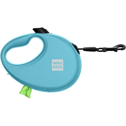 Повідець-рулетка для собак WAUDOG R-leash з контейнером для пакетів M блакитний до 20 кг 5 м (26282) фото 7