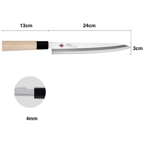 Нож янагиба Fissman Kensei Hanzo 24см (2579): Рукоятка Дерево